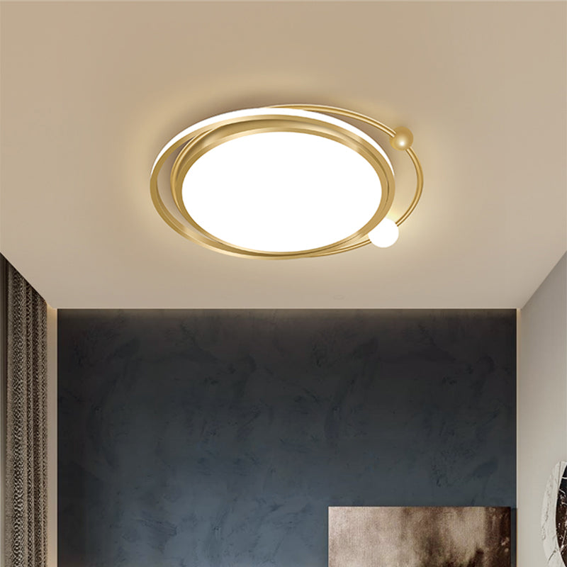 Geometric Acrylic LED Flush Light Minimalist Metal Bedroom Flush Mount Ceiling Light