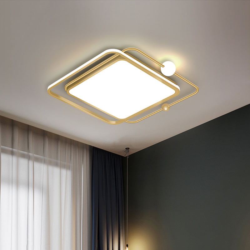 Geometric Acrylic LED Flush Light Minimalist Metal Bedroom Flush Mount Ceiling Light