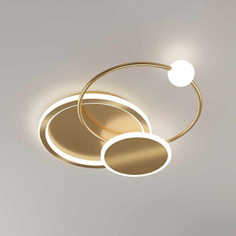 Geometric Acrylic LED Flush Light Minimalist Metal Bedroom Flush Mount Ceiling Light