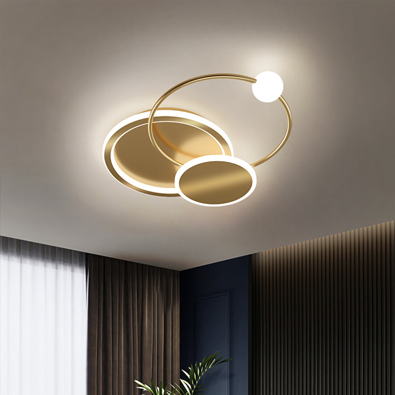 Geometric Acrylic LED Flush Light Minimalist Metal Bedroom Flush Mount Ceiling Light