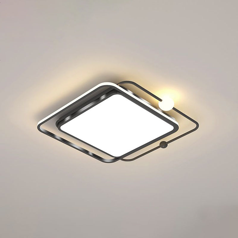 Geometric Acrylic LED Flush Light Minimalist Metal Bedroom Flush Mount Ceiling Light