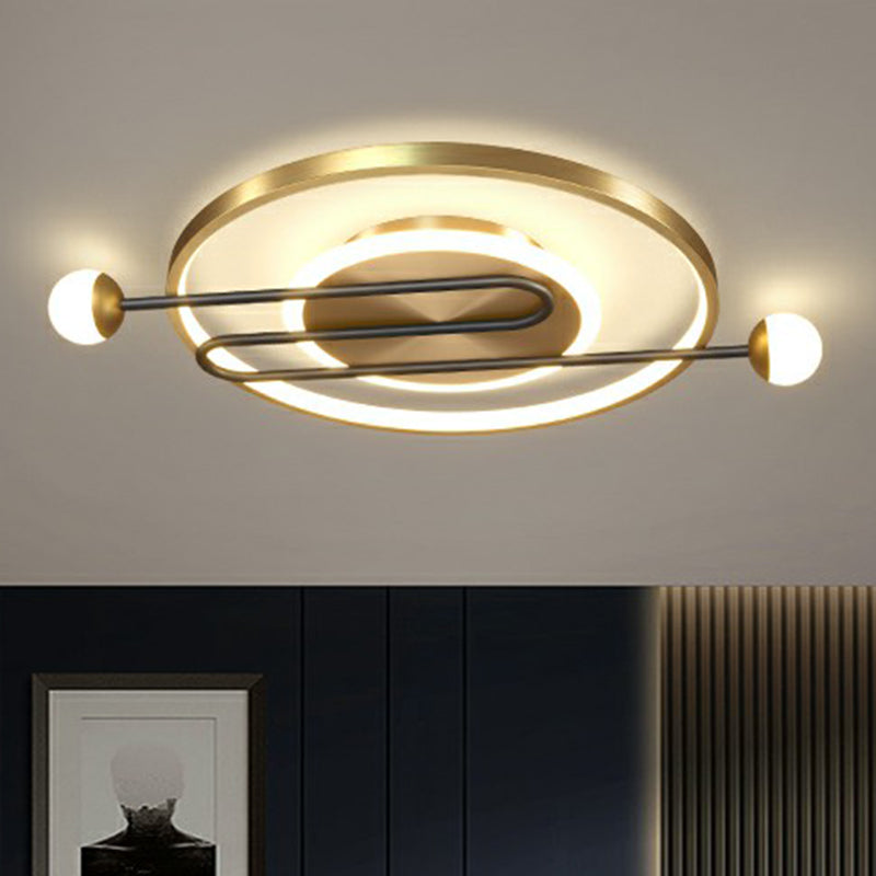 Circular Living Room Ceiling Light Metal Minimalistic LED Flush Mount Lighting Fixture