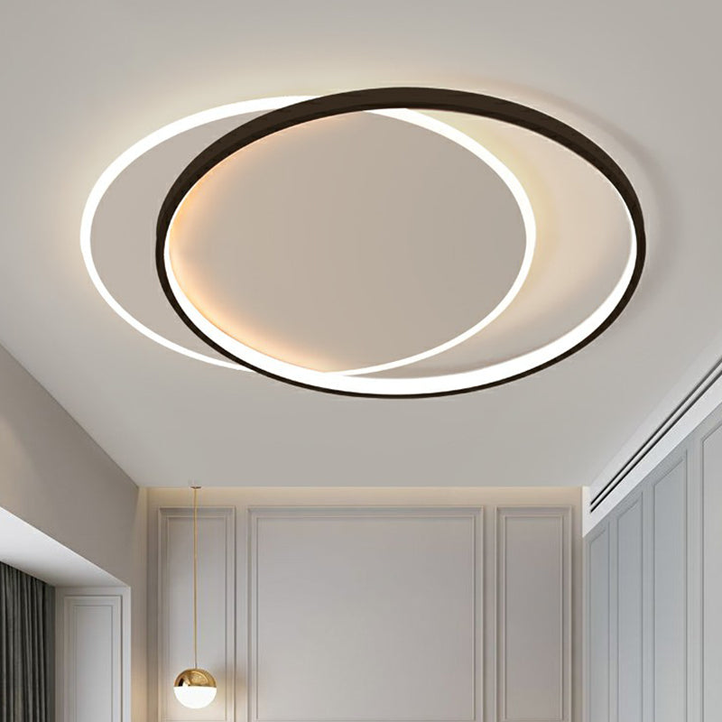 Semplicità LED Soffitto Montaggio Lampada Nero - Bianco Circolare Flush Light Fixture con Acrilico Shade