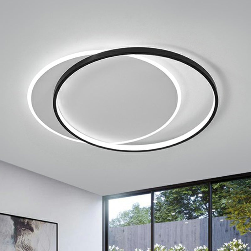 Semplicità LED Soffitto Montaggio Lampada Nero - Bianco Circolare Flush Light Fixture con Acrilico Shade