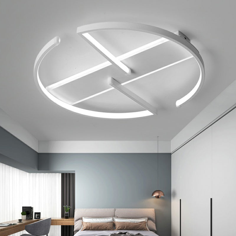 Nieuwigheid Nordic Circle LED-inbouwlamp metalen plafondlamp voor slaapkamer in wit