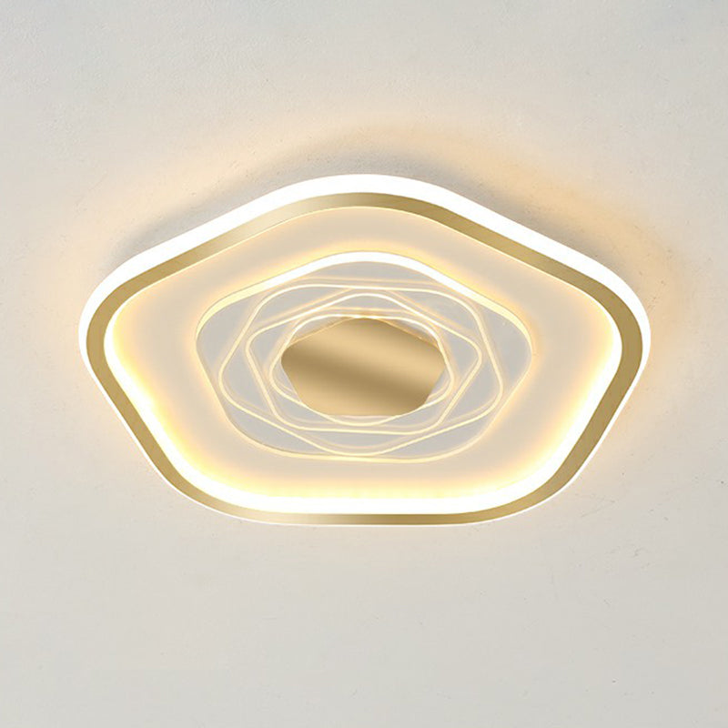 Pentagonale LED Flush Plafoniera Minimalismo Metallo Camera da letto Flush Mount Illuminazione