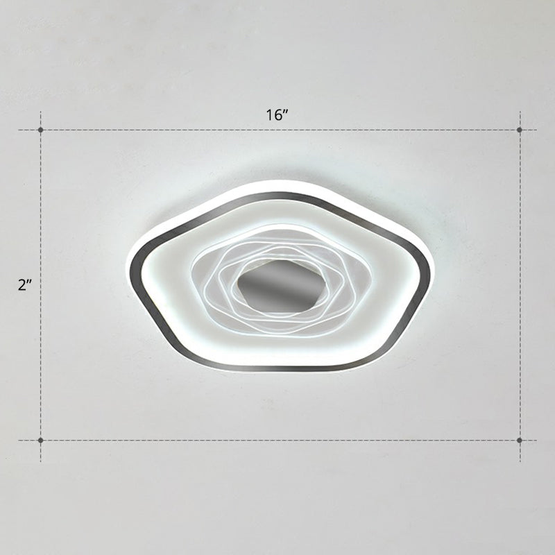 Pentagonale LED Flush Plafoniera Minimalismo Metallo Camera da letto Flush Mount Illuminazione