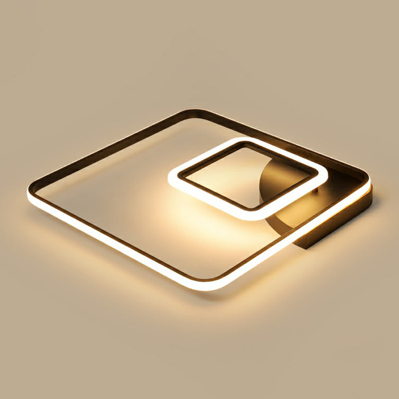 Lampada da incasso a soffitto quadrata a LED con montaggio a incasso Lampada da incasso moderna in metallo nero per hotel
