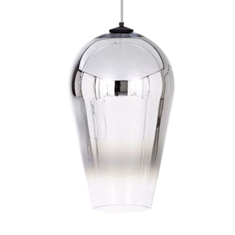 7"/8" Wide Cannon Pendant Lighting Modern Glass 1 Light Chrome/Gold/Rose Gold Hanging Light