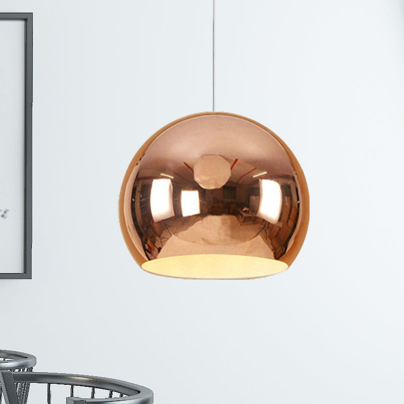 Globe Hanging Pendant Light Nordic Iron 1 Light Chrome/Rose Gold Hanging Ceiling Light