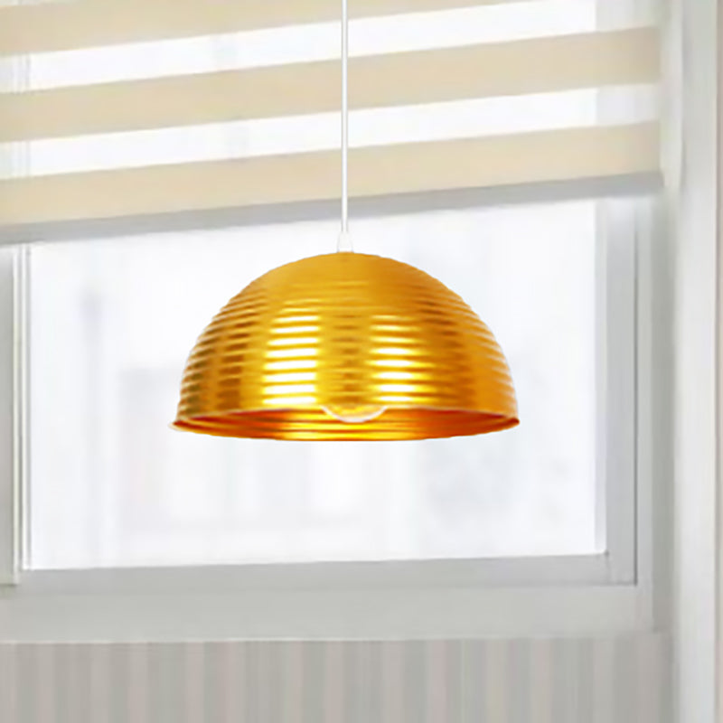 Luz colgante de tono de cúpula con luz de metal contemporáneo de metal rojo/amarillo/luz colgante, 12 "/16" /19.5 "de ancho