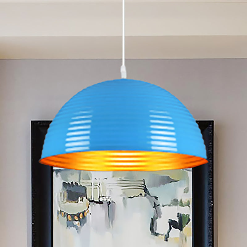 Luz colgante de tono de cúpula con luz de metal contemporáneo de metal rojo/amarillo/luz colgante, 12 "/16" /19.5 "de ancho