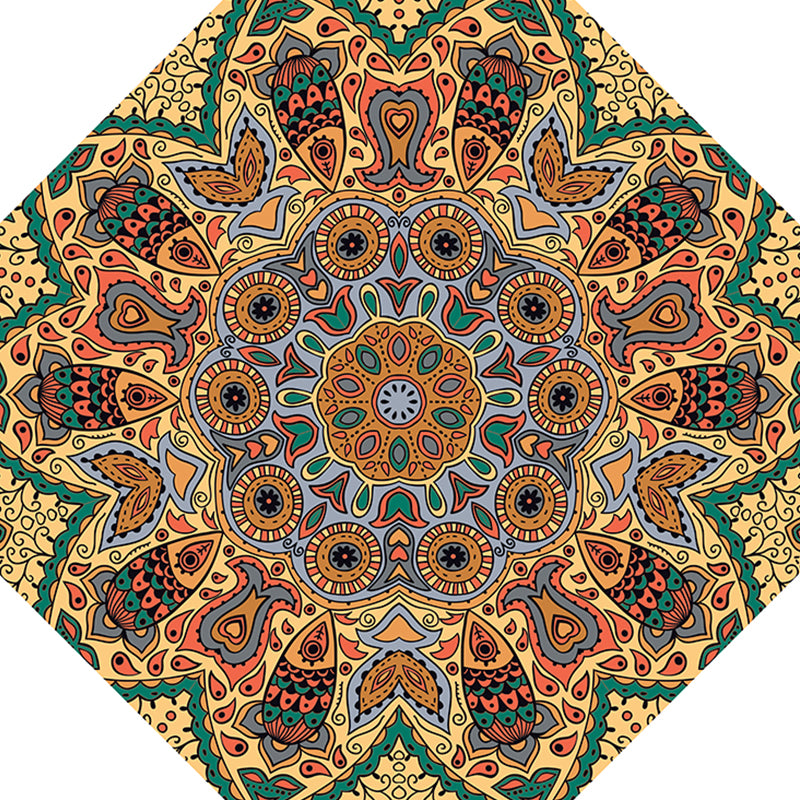 Fancy Geometric Print Rug Multi Colored Polyster Indoor Rug Easy Care Pet Friendly Washable Area Rug for Bedroom