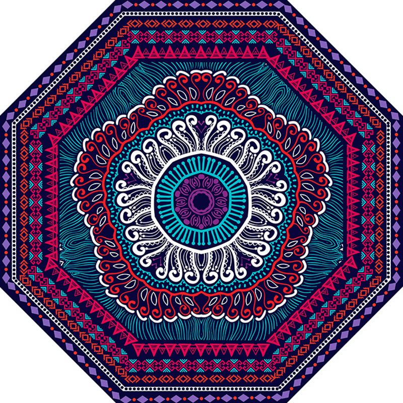 Fancy Geometric Print Rug Multi Colored Polyster Indoor Rug Easy Care Pet Friendly Washable Area Rug for Bedroom