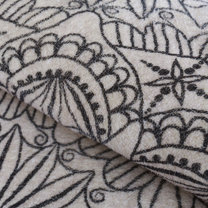 Moroccan Living Room Rug Multi Colored Flower Print Area Carpet Lamb Wool Non-Slip Backing Washable Indoor Rug