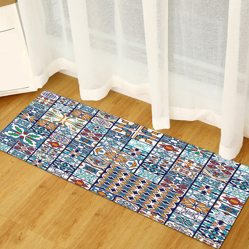 Multi Color Relaxing Rug Polyster Color Brick Pattern Indoor Rug Non-Slip Backing Stain-Resistant Area Carpet for Bedroom