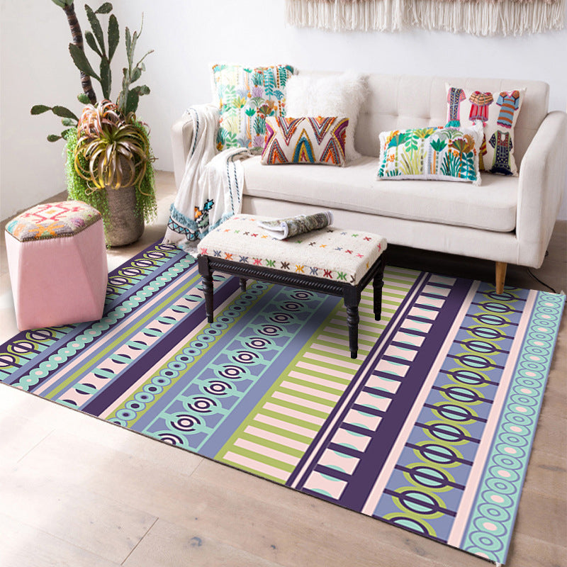 Multi-colour geo-print tapijt polyster westers binnen tapijt Anti-slip achtersteuning vlekbestendig gebied tapijt voor woonkamer