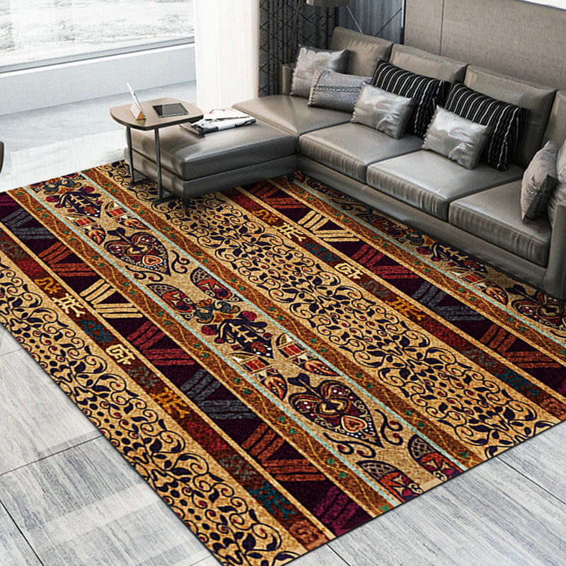 Boho-Chic Living Room Rug Multi Color Geometric Pattern Indoor Rug Anti-Slip Backing Easy Care Area Rug