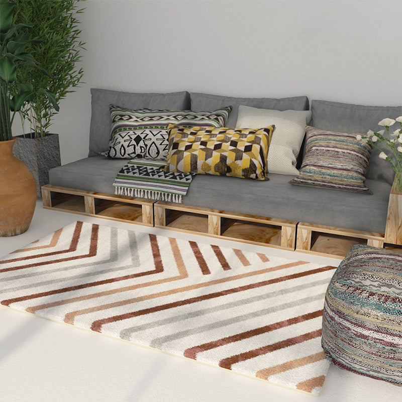 Multi-Color Comfort Rug Polypropylene Geometric Pattern Area Carpet Non-Slip Backing Stain-Resistant Indoor Rug for Decor