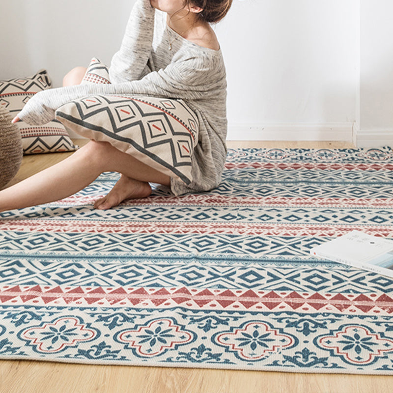 Boheemse geometrisch tapijt multi-colour jute gejaagt tapijt Petvriendelijk machine wasbaar gemakkelijke makelverzorgingskleed voor slaapkamer