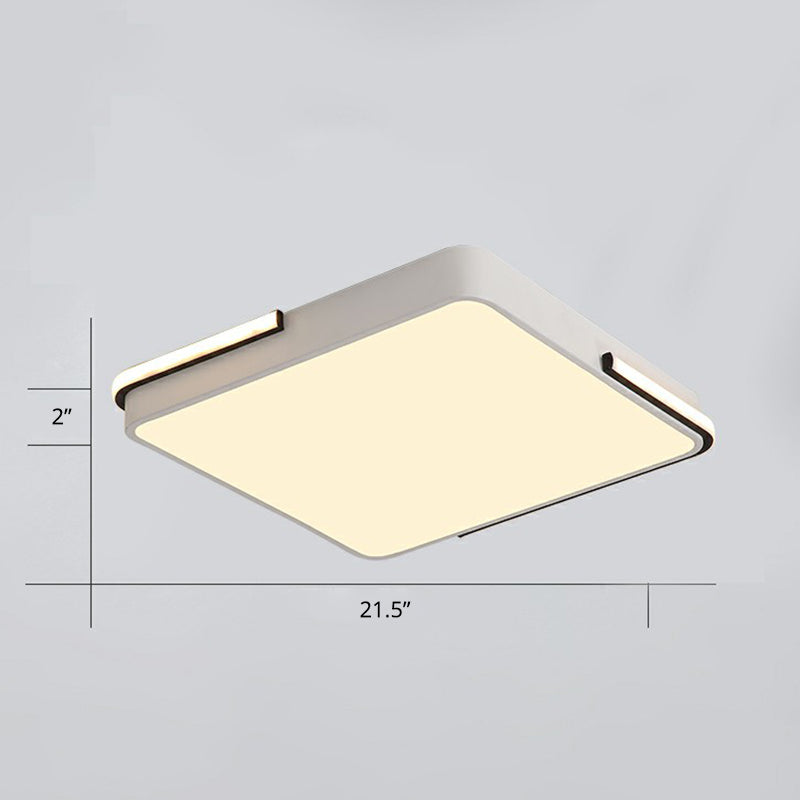 Nordische geometrische LED-Deckenleuchte für die Oberflächenmontage, Metall-Wohnzimmer-Einbauleuchte in Weiß
