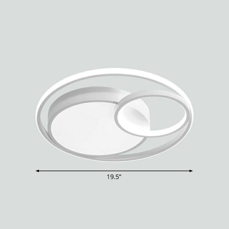 Circular Bedroom LED Ceiling Light Metallic Simplicity Flush Mount Fixture with Acrylic Diffuser