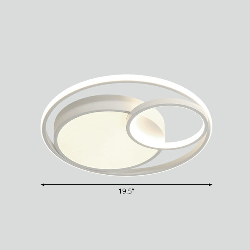 Circular Bedroom LED Ceiling Light Metallic Simplicity Flush Mount Fixture with Acrylic Diffuser