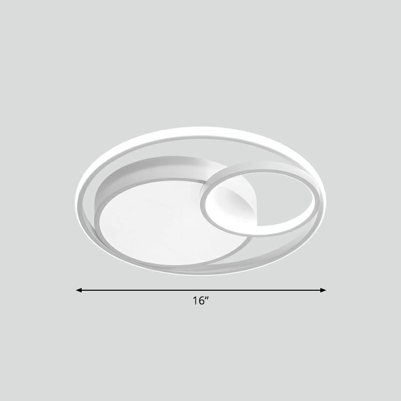 Plafonnier LED circulaire pour chambre à coucher, luminaire métallique à montage encastré avec diffuseur en acrylique