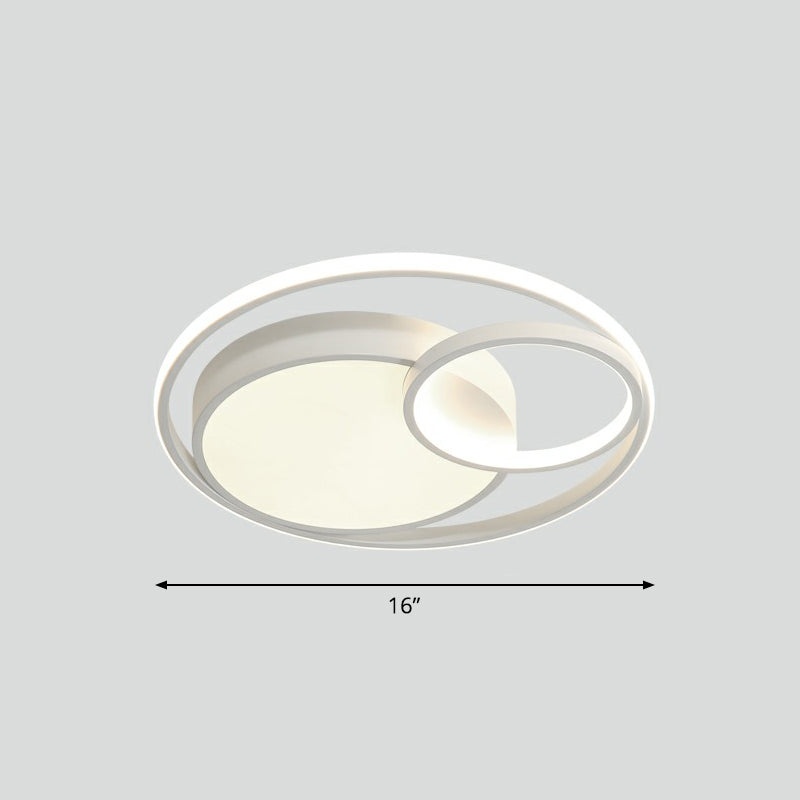 Circular Bedroom LED Ceiling Light Metallic Simplicity Flush Mount Fixture with Acrylic Diffuser