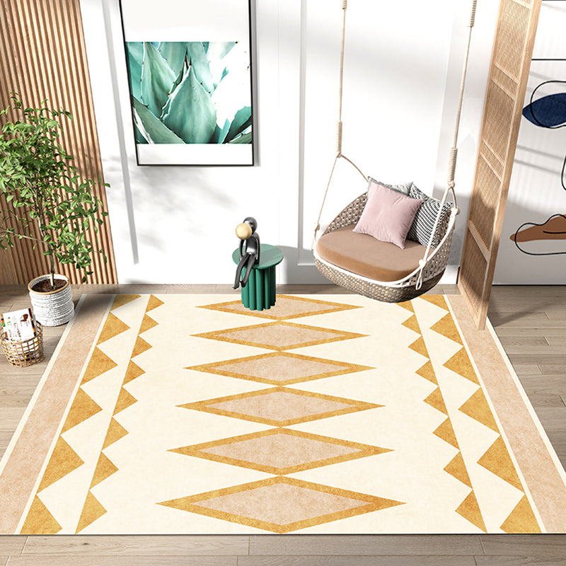 Tapis géométrique à l'ancien tapis à motif géométrique multi-coloré Polyster tapis intérieur non glipage machine à support