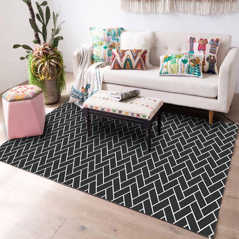 Alfombra de sala de estar de diseñador Patrón geométrico Multi-colores alfombra antideslizante de polipropileno