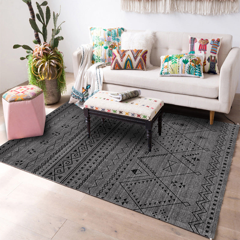 Alfombra de sala de estar de diseñador Patrón geométrico Multi-colores alfombra antideslizante de polipropileno