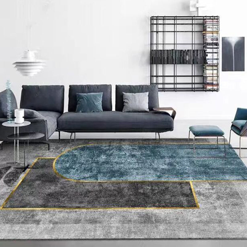 Modern Geometric Print Rug Multi-Color Synthetics Indoor Rug Non-Slip Backing Washable Easy Care Area Rug for Parlor