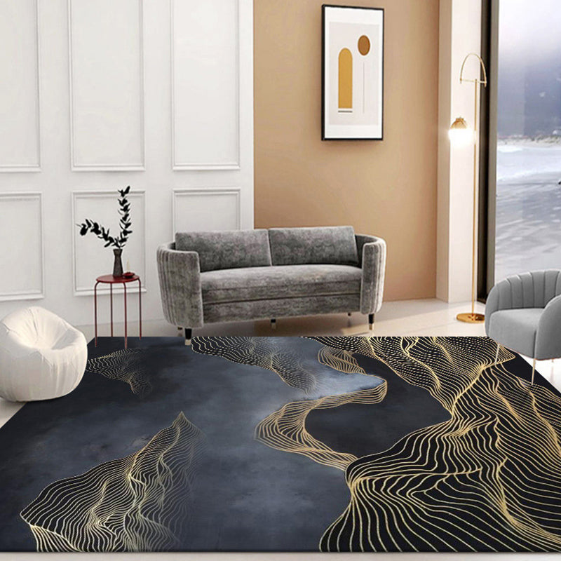 Alfombra de impresión geométrica moderna Síntetos multicolor alfombra de interiores alfombra sin deslizamiento para el área de cuidado fácil para salón para salón