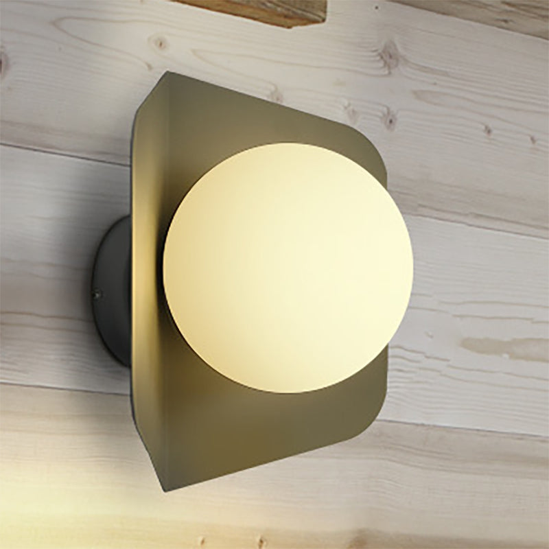 1 Light Orb Shade Wall Sconce Kids Metal Glass Sconce Light with Candy Color for Child Bedroom