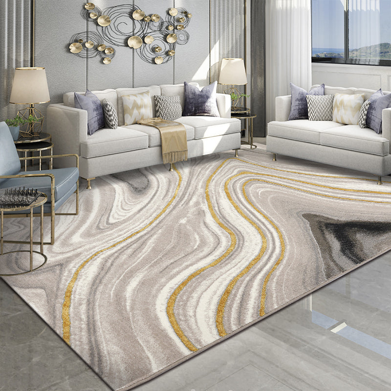 Minimalist Geometric Print Rug Multi Colored Polypropylene Area Carpet Non-Slip Backing Stain-Resistant Area Rug for Room