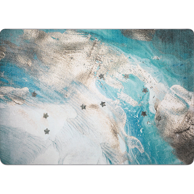 Designer Living Room Rug Multi Color Abstract Print Rug Polypropylene Non-Slip Backing Machine Washable Area Carpet