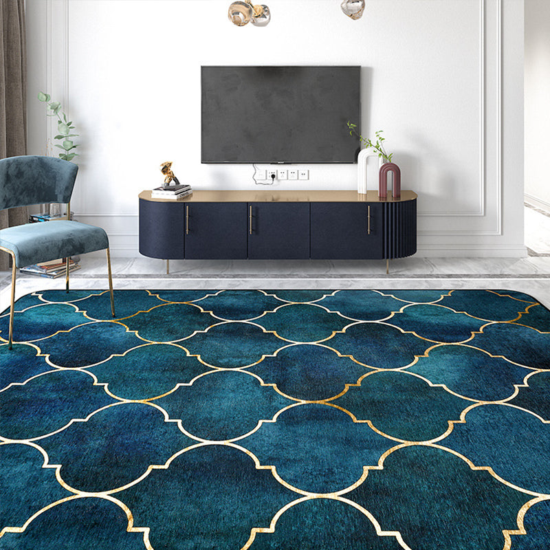 Designer Living Room Rug Multi Color Abstract Print Rug Polypropylene Non-Slip Backing Machine Washable Area Carpet