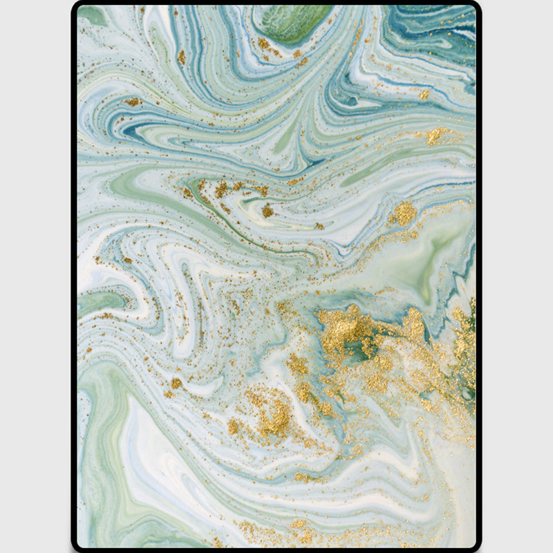 Green Contemporary Rug Synthetics Abstract Pattern Indoor Rug Non-Slip Backing Stain-Resistant Area Carpet for Living Room