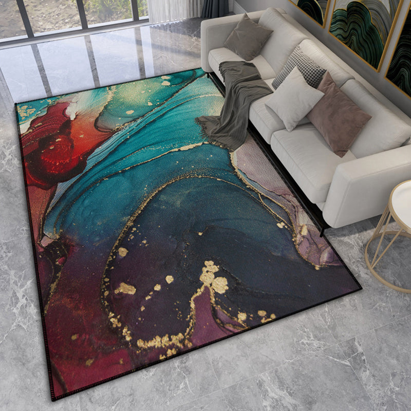 Relaxing Abstract Printed Rug Multicolored Polypropylene Area Carpet Pet Friendly Stain-Resistant Indoor Rug for Parlor