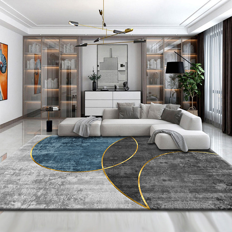 Minimalist Living Room Rug Multi Color Plant Printed Indoor Rug Non-Slip Backing Stain-Resistant Easy Care Area Carpet