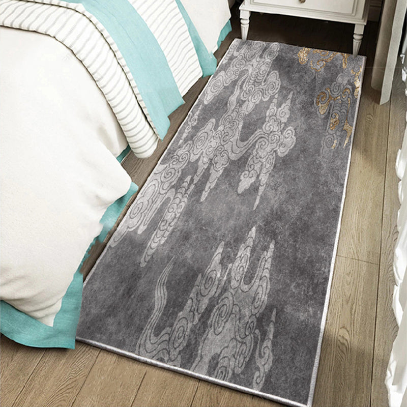 Contemporary Bedroom Rug Multi-Color Geometric Area Carpet Non-Slip Backing Pet Friendly Area Rug