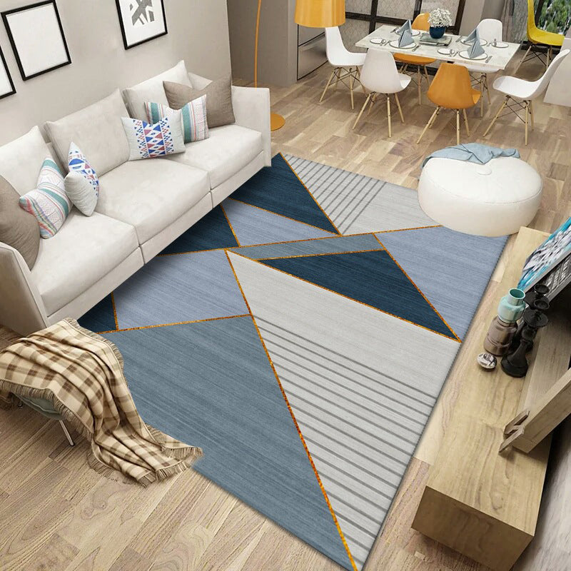 Nordic Geometric Print Rug Multi Color Polypropylene Indoor Rug Non-Slip Backing Stain-Resistant Area Carpet for Living Room