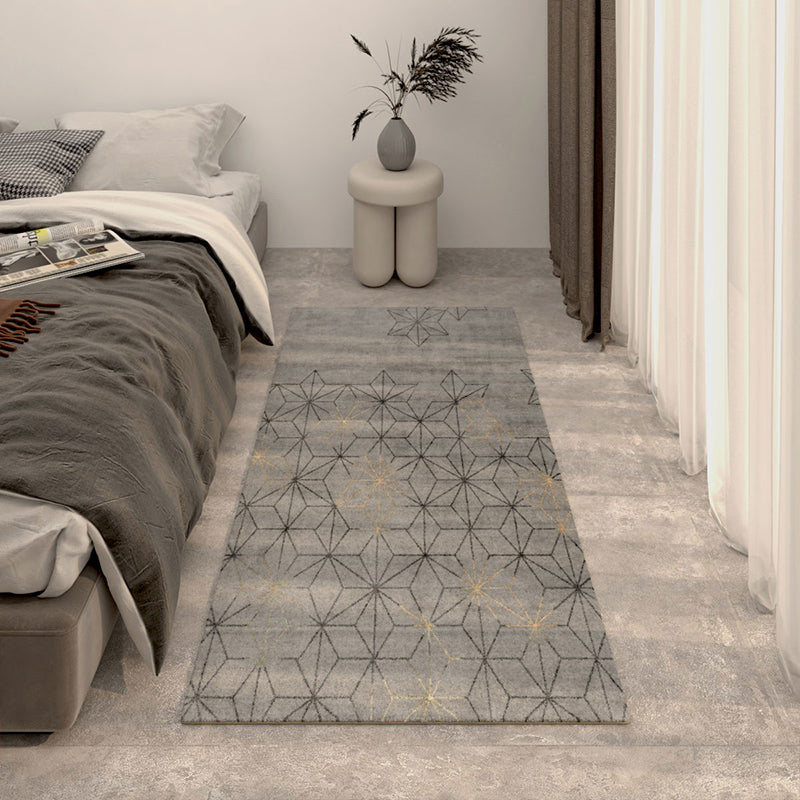 Modern Geometric Print Rug Multi Colored Polypropylene Indoor Rug Non-Slip Stain-Resistant Area Rug for Bedroom