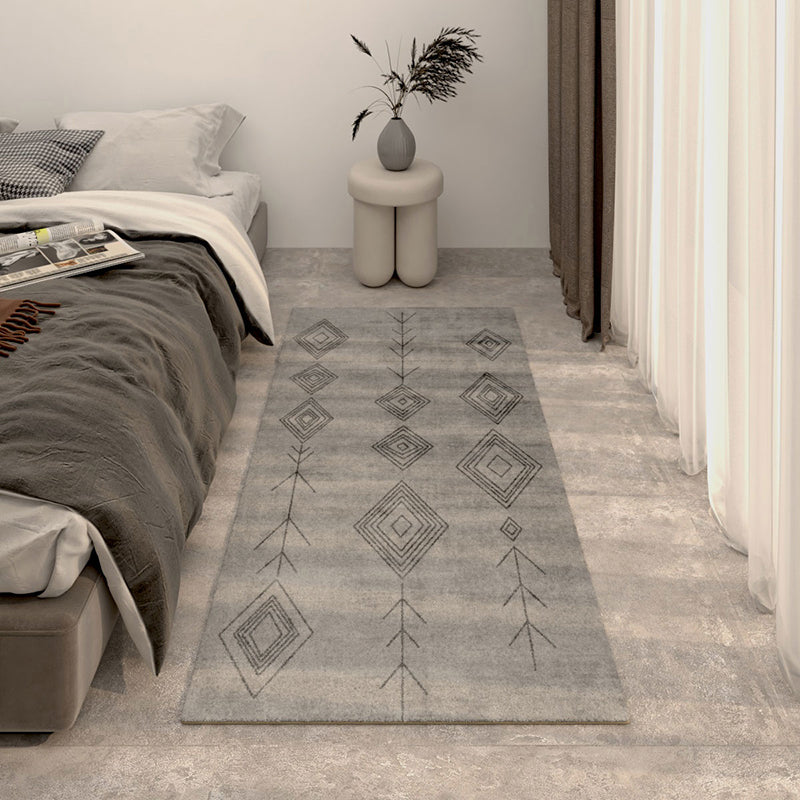 Modern Geometric Print Rug Multi Colored Polypropylene Indoor Rug Non-Slip Stain-Resistant Area Rug for Bedroom