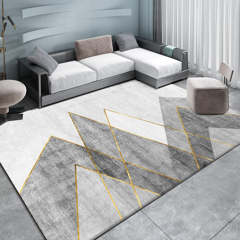 Minimalist Geo Patterned Rug Multi Colored Polyster Area Carpet Pet Friendly Stain-Resistant Indoor Rug for Parlor