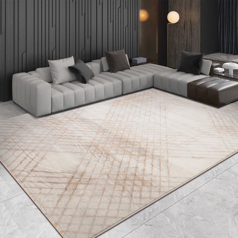 Modern Living Room Rug Multi Colored Abstract Printed Area Carpet Polyster Non-Slip Backing Pet Friendly Indoor Rug