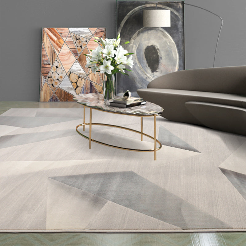 Modern Living Room Rug Multi Colored Abstract Printed Area Carpet Polyster Non-Slip Backing Pet Friendly Indoor Rug