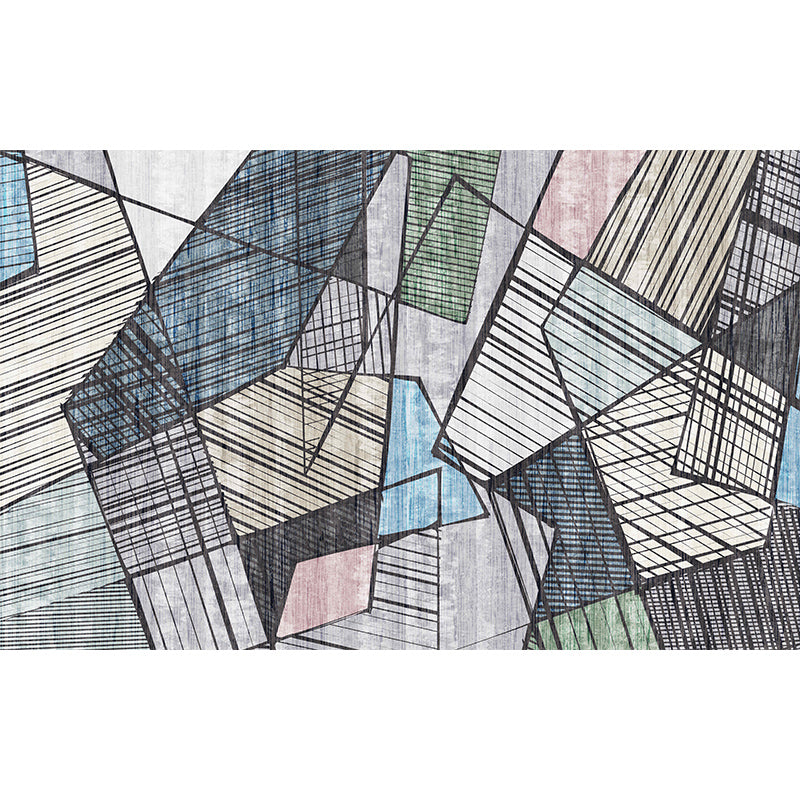 Scandinavische decoratie Rug multi-kleuren geometrische printruimte tapijt synthetisch niet-slip huisdiervriendelijke binnenkleed tapijt