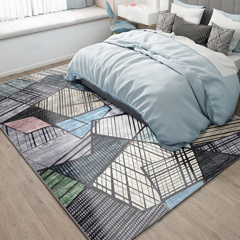 Scandinavische decoratie Rug multi-kleuren geometrische printruimte tapijt synthetisch niet-slip huisdiervriendelijke binnenkleed tapijt
